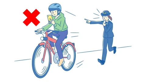 自転車でのスマホ 自転車でのスマホ